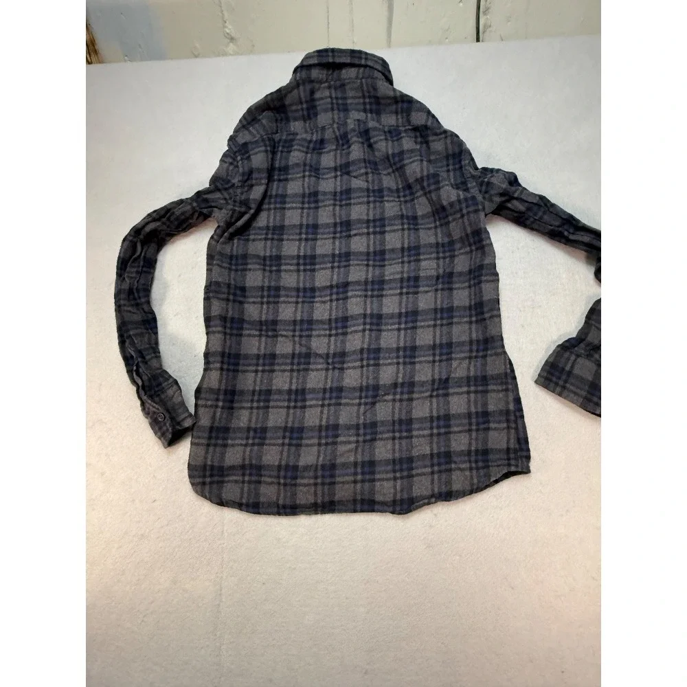 J.Crew‎ Flannel Shirt Plaid Button Up Long Sleeve Gray Blue Mens Size M